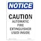 Signmission OSHA Notice Sign, 24" Height, Rigid Plastic, Caution Automatic Fire Extinguisher Sign, Portrait OS-NS-P-1824-V-10453 - alternate 1